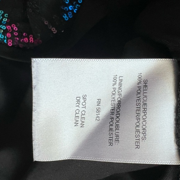 London Times Black Short Sequin Party Dress In Size US 8 - Picture 11 of 11